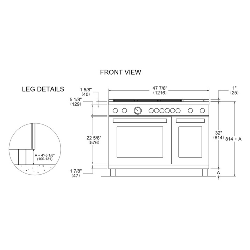 Bertazzoni-PRO486BTFGMNETLP-Dimensions