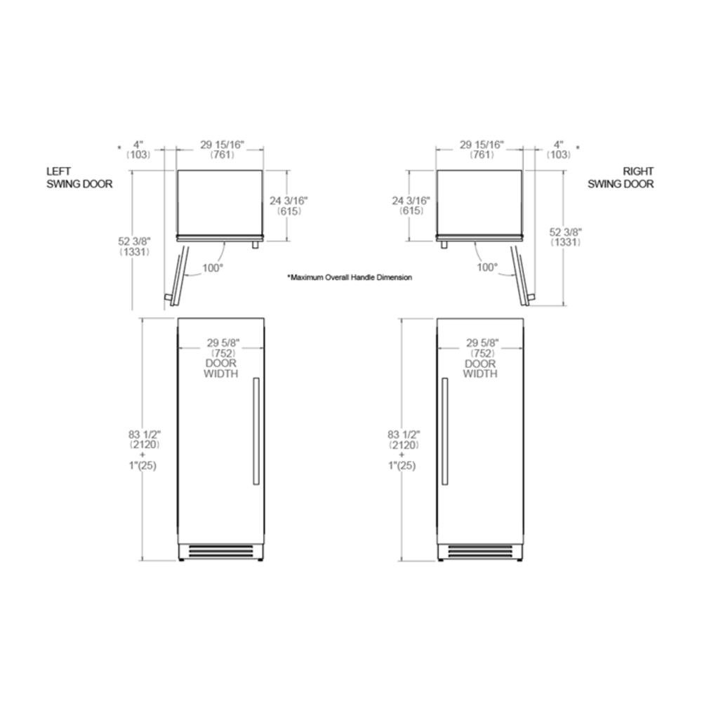 Bertazzoni-REF30FCIPIXR23-dimensions