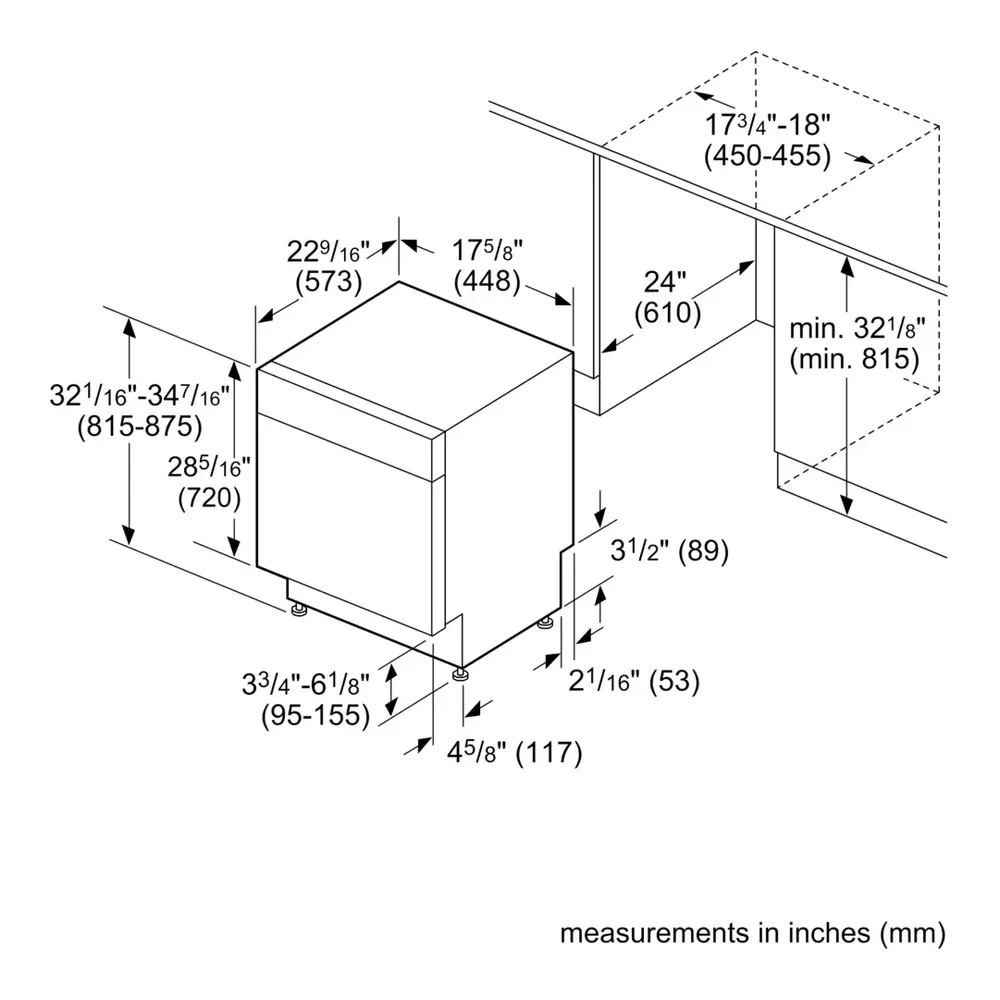 Bosch-SPE53C56UC-Dimensions