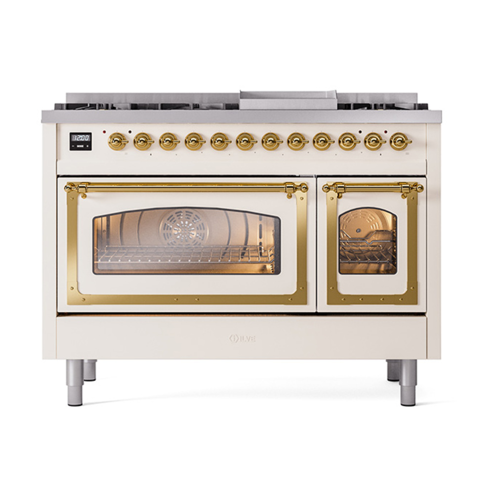 ILVE_UN48FNMPAWGLP_Nostalgie_II_48"_Dual_Fuel_Range_front_view