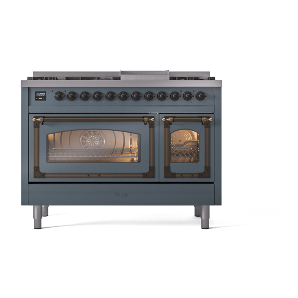 ILVE_UN48FNMPBGBLP_Nostalgie_II_48"_Dual_Fuel_Range_front_view