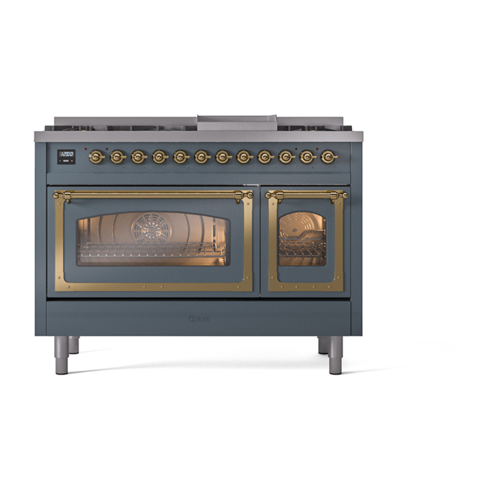 ILVE_UN48FNMPBGGLP_Nostalgie_II_48"_Dual_Fuel_Range_front_view