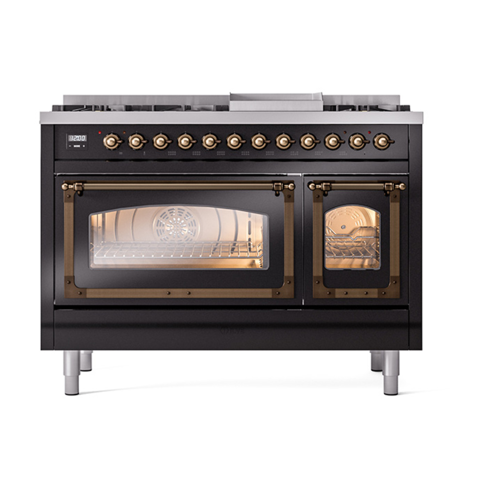 ILVE_UN48FNMPBKB_Nostalgie_II_48"_Dual_Fuel_Range_front_view