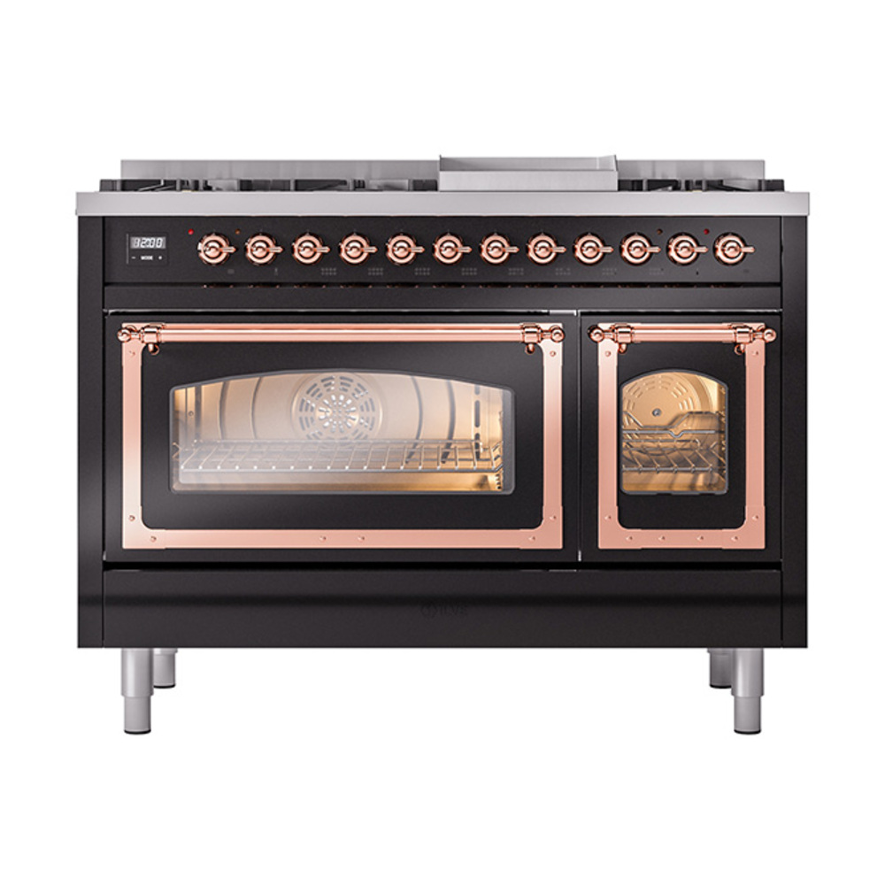 ILVE_UN48FNMPBKPLP_Nostalgie_II_48"_Dual_Fuel_Range_front_view