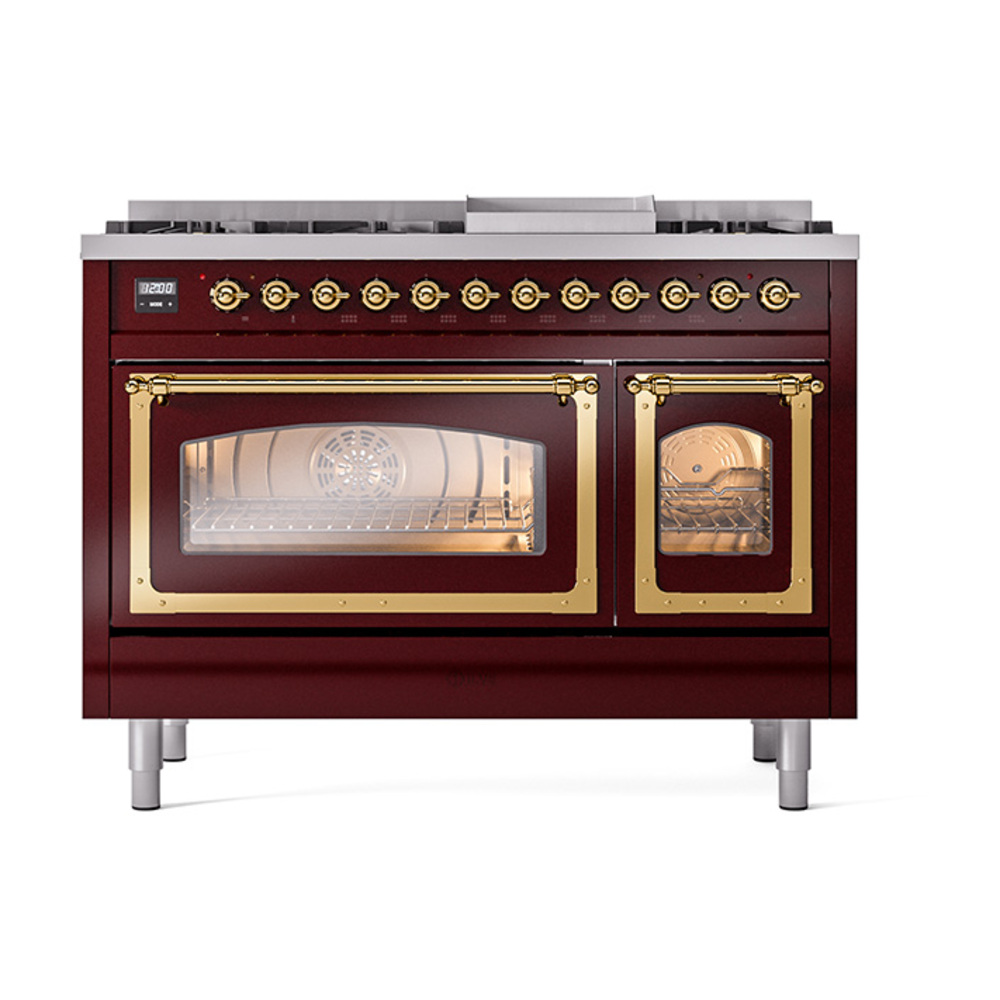 ILVE_UN48FNMPBUGLP_Nostalgie_II_48"_Dual_Fuel_Range_front_view