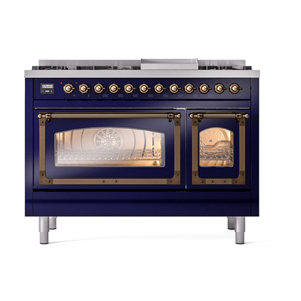 ILVE_UN48FNMPMBBLP_Nostalgie_II_48"_Dual_Fuel_Range_front_view
