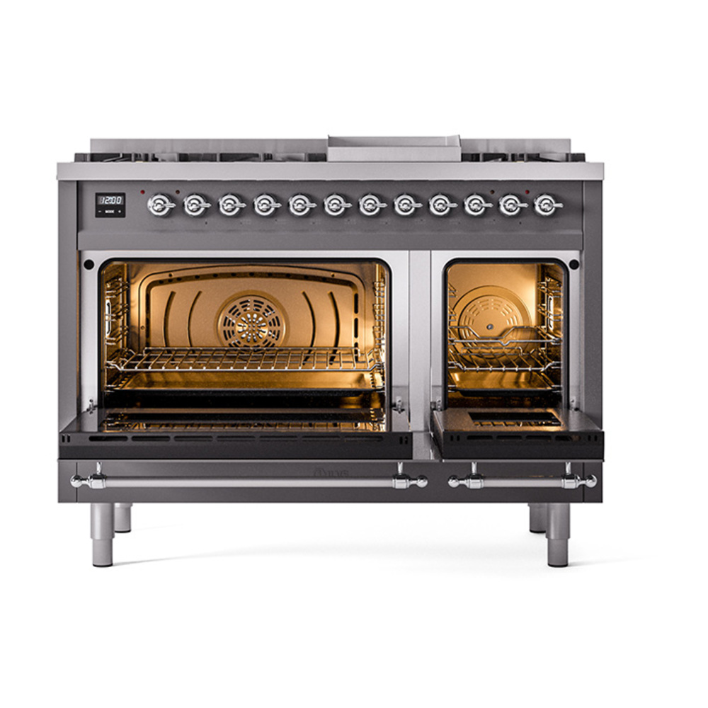 ILVE_UN48FNMPMGC_Nostalgie_II_48"_Dual_Fuel_Range_oven_door_opened