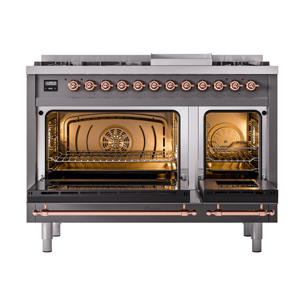 ILVE_UN48FNMPMGP_Nostalgie_II_48"_Dual_Fuel_Range_oven_door_opened