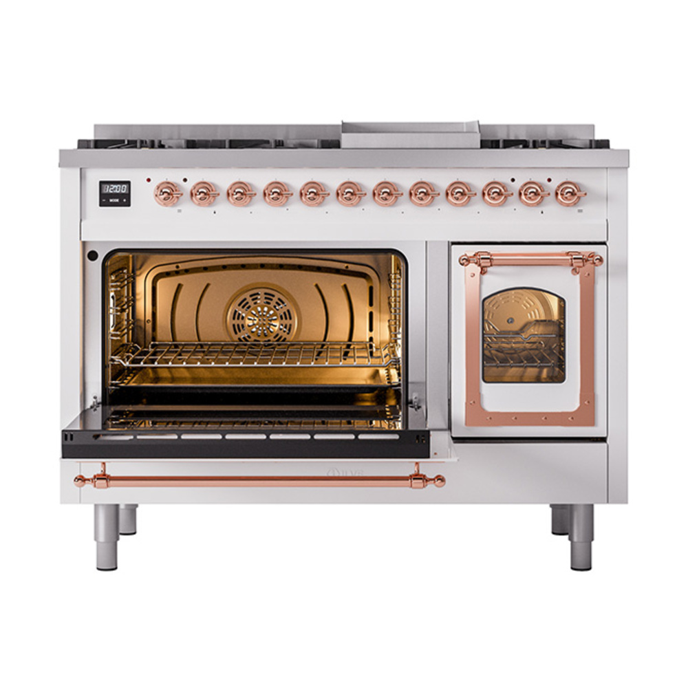 ILVE_UN48FNMPRAPLP_Nostalgie_II_48"_Dual_Fuel_Range_main_oven_door_opened