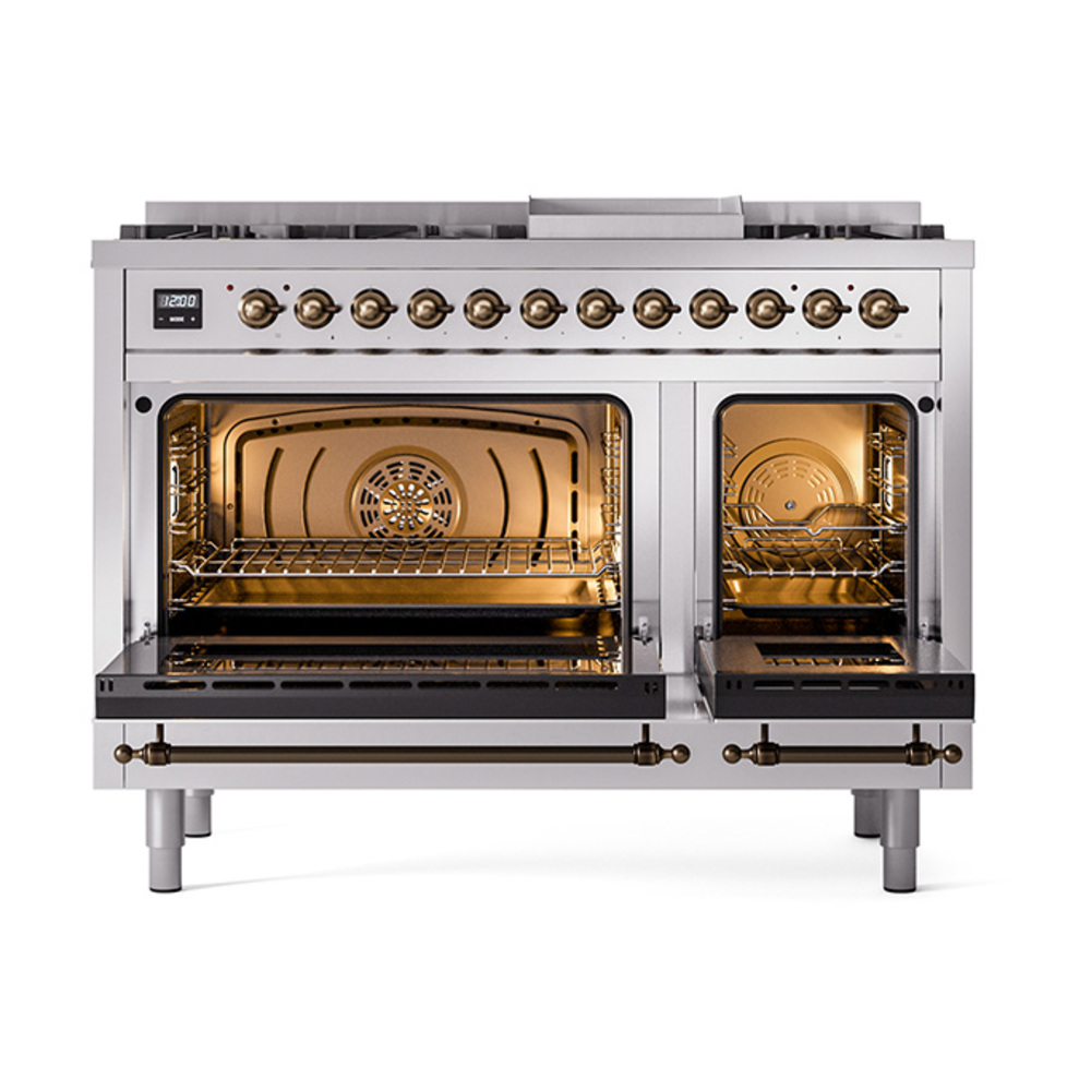 ILVE_UN48FNMPSSB_Nostalgie_II_48"_Dual_Fuel_Range_oven_door_opened