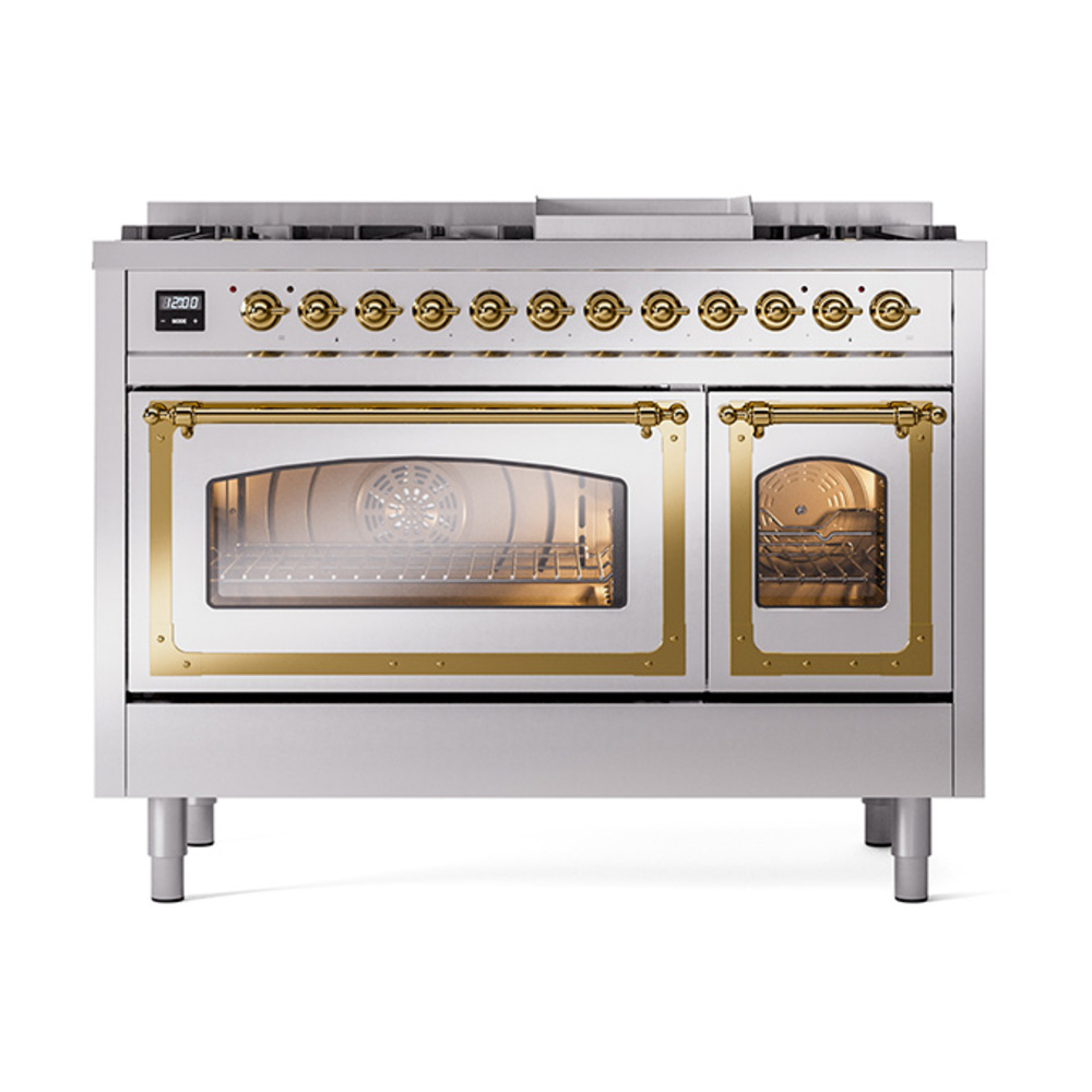 ILVE_UN48FNMPSSGLP_Nostalgie_II_48"_Dual_Fuel_Range_front_view