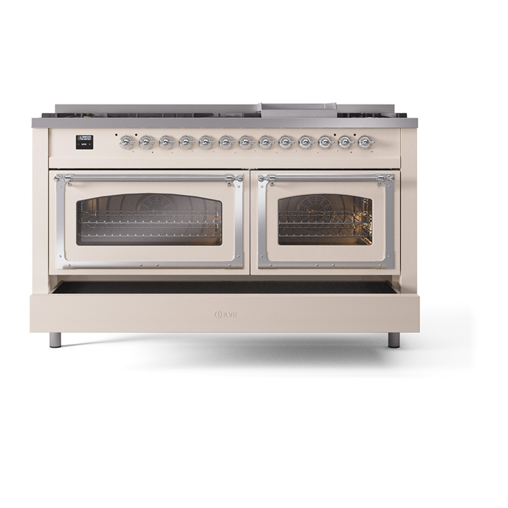 ILVE_UN60FNMPAWC_Nostalgie_II_60"_Dual_Fuel_Range_drawer_opened