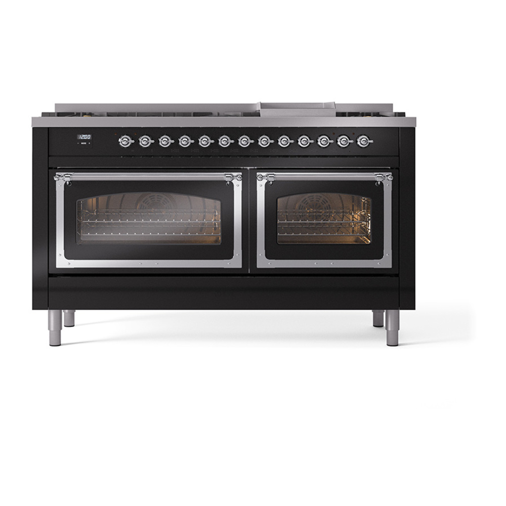 ILVE_UN60FNMPBKCLP_Nostalgie_II_60"_Dual_Fuel_Range_front_view