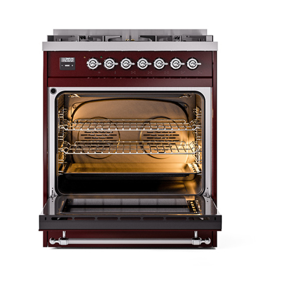 ILVE_UP30NMPBUCLP_Nostalgie_II_30"_Dual_Fuel_Range_oven_door_opened
