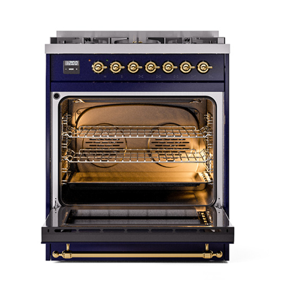 ILVE_UP30NMPMBGLP_Nostalgie_II_30"_Dual_Fuel_Range_oven_door_opened