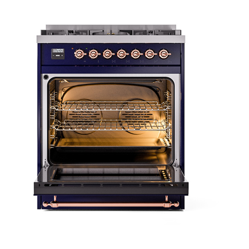ILVE_UP30NMPMBP_Nostalgie_II_30"_Dual_Fuel_Range_oven_door_opened