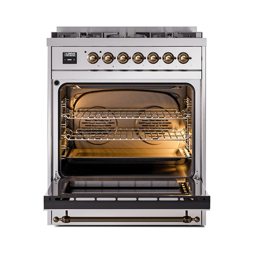ILVE_UP30NMPSSBLP_Nostalgie_II_30"_Dual_Fuel_Range_oven_door_opened