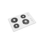 Whirlpool WCC31430AW 30 inch Electric Cooktop with 4 Elements, Stainless Steel Surface, Coil Elements, Hot Surface Indicator Light, Chrome Drip Bowls in White