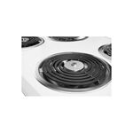 Whirlpool WCC31430AW 30 inch Electric Cooktop with 4 Elements, Stainless Steel Surface, Coil Elements, Hot Surface Indicator Light, Chrome Drip Bowls in White