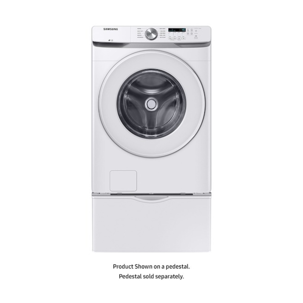 Samsung-WF45T6000AW-front view with matching dryer