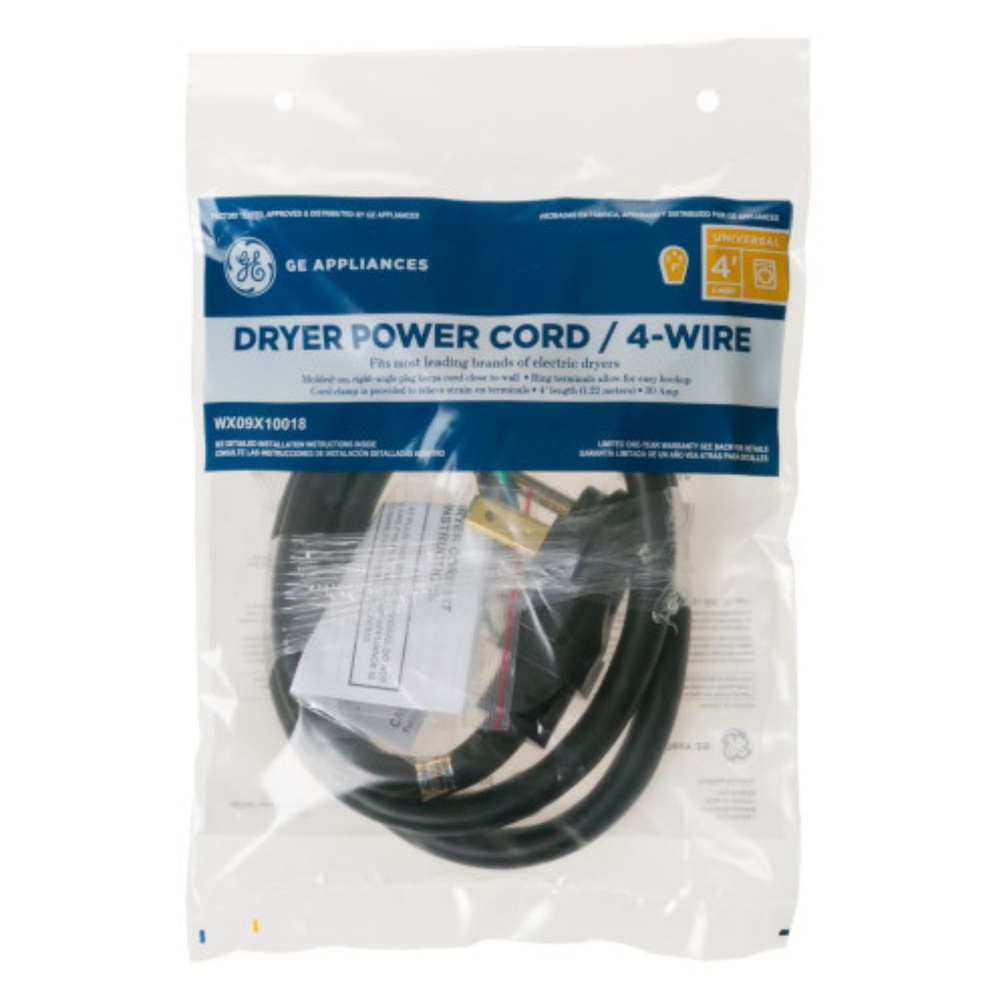 GE-WX09X10018-4-wire, 4-ft., 30-Amp cord