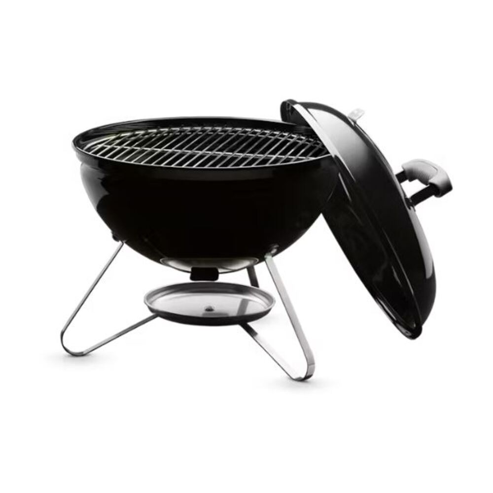 Weber 10020 14 Inch Smokey Joe Charcoal Grill with Ash Catcher, Cooking Grate, Precise Heat Control, Superior Heat Retention in Black