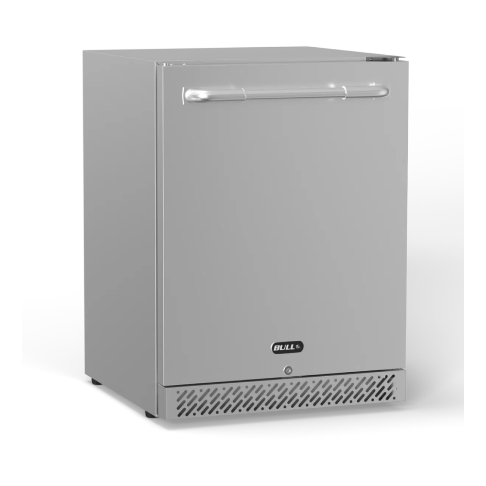 Bull 13700 24 inch Freestanding Outdoor Refrigerator with 4.9 cu. ft. Capacity, Self-Closing, Reversible Door, Shelf Storage System, in Stainless Steel