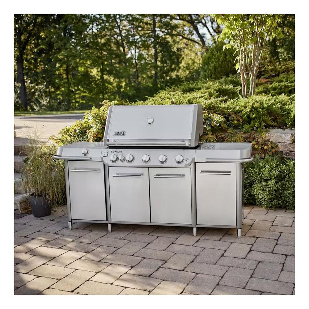 Weber 15000 Summit GC38 S Freestanding 84 inch Grill Center with 1053 sq. in. Cooking Area, 93000 Total BTU, Top-down infrared broiler, Heavy-duty, integrated rotisserie, Weber Crafted cooking grates