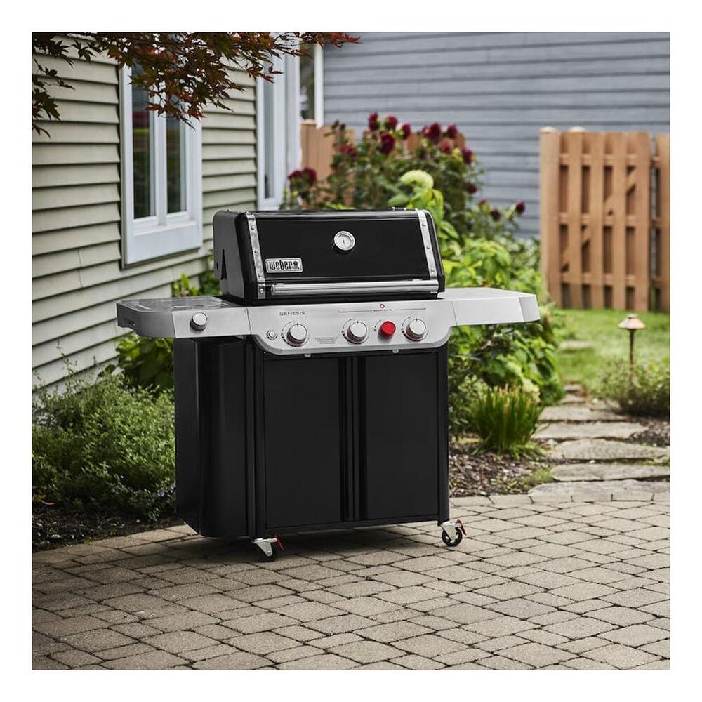 Weber 15005 Genesis SP-E-335 Freestanding 58 inch Gas Grill with 641 sq. in Cooking Area, 39000 Total BTU, Grill locker, NIGHTVISION Lighting, Extra-large sear zone, in Black