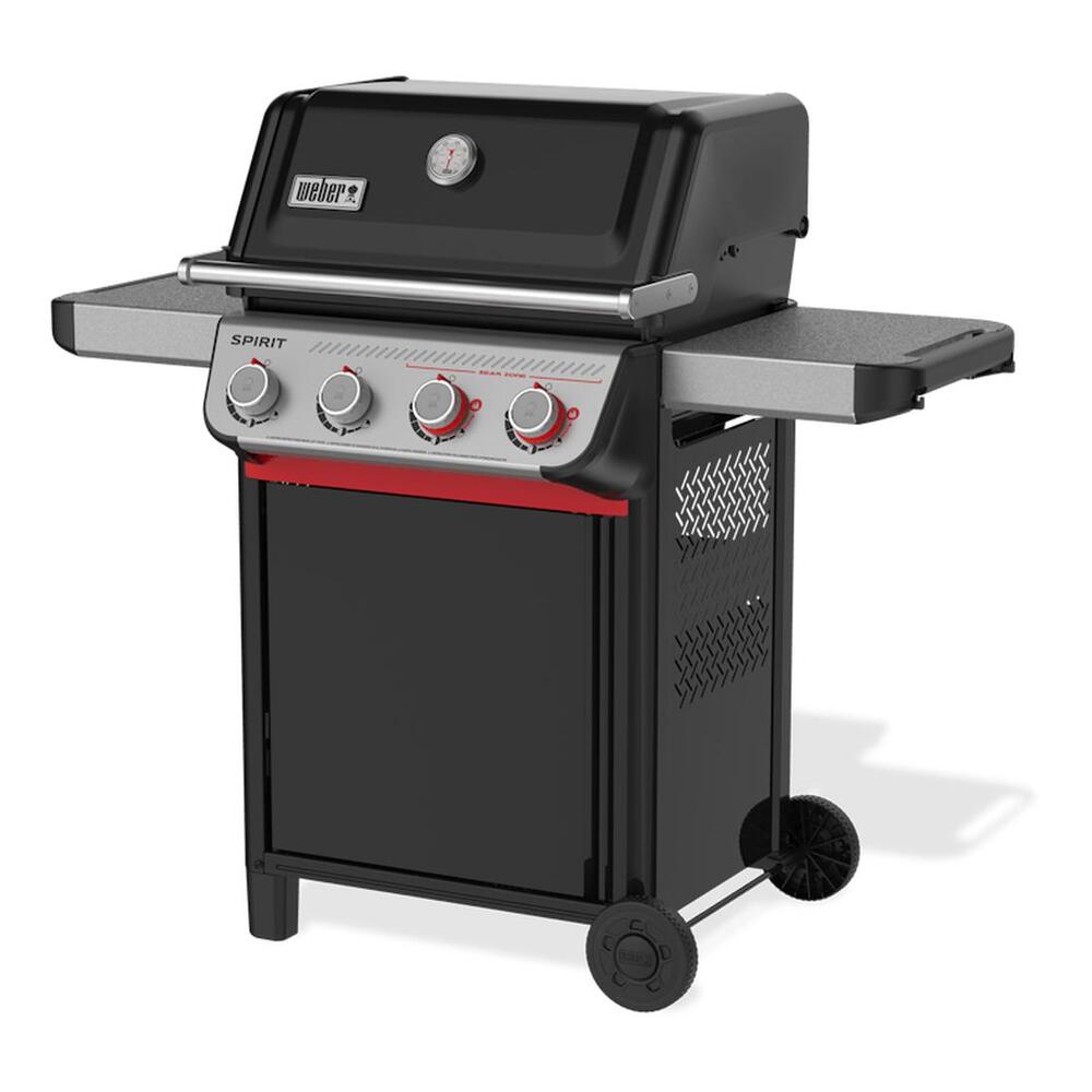 Weber 15007 Spirit E-425 Freestanding 52 inch Gas Grill with 533 sq. in Cooking Area, 35000 Total BTU, 2 Boost Burners, Weber Works Side Rails, Snap-Jet Ignition, in Black
