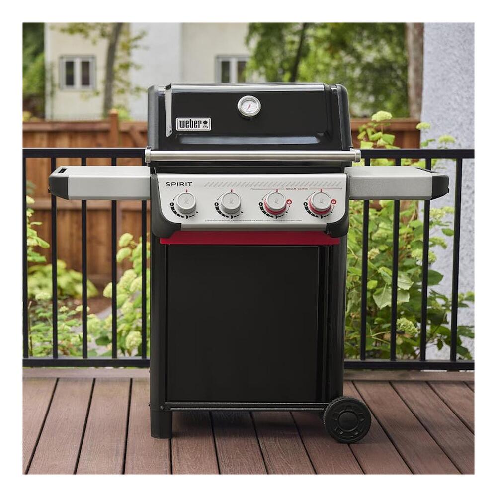 Weber 15007 Spirit E-425 Freestanding 52 inch Gas Grill with 533 sq. in Cooking Area, 35000 Total BTU, 2 Boost Burners, Weber Works Side Rails, Snap-Jet Ignition, in Black