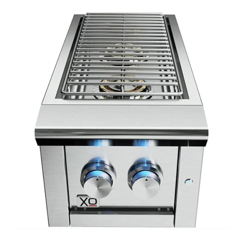 XO XOGSIDEBURN 13 inch Side Burner with Dual Burners, Flame Thrower Ignition, Elegant Lighting, in Stainless Steel