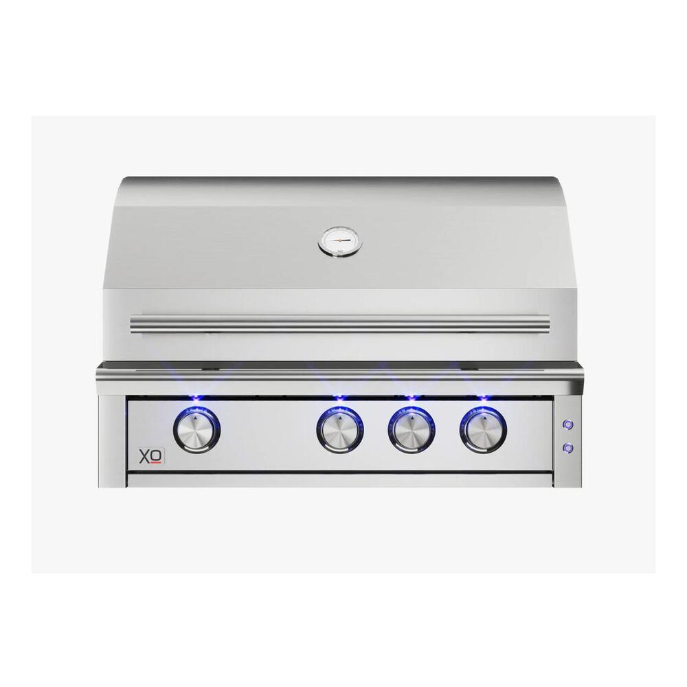 XO XOGRILL32XLT 32 inch Built-In or Freestanding Grill with 51,000 BTU, Flame Tamer, Elegant Lighting, 702 sq. inches of cooking surface, in Stainless Steel