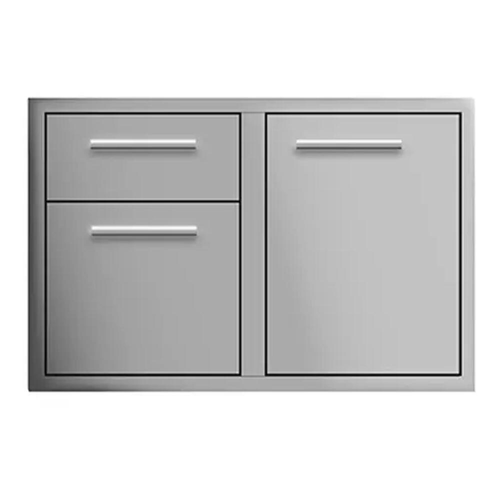 XO XOG32COMBOXLT XLT 32 inch Double Access Door and Drawer Combo, Pin Hinge, Pro Handles, in Stainless Steel