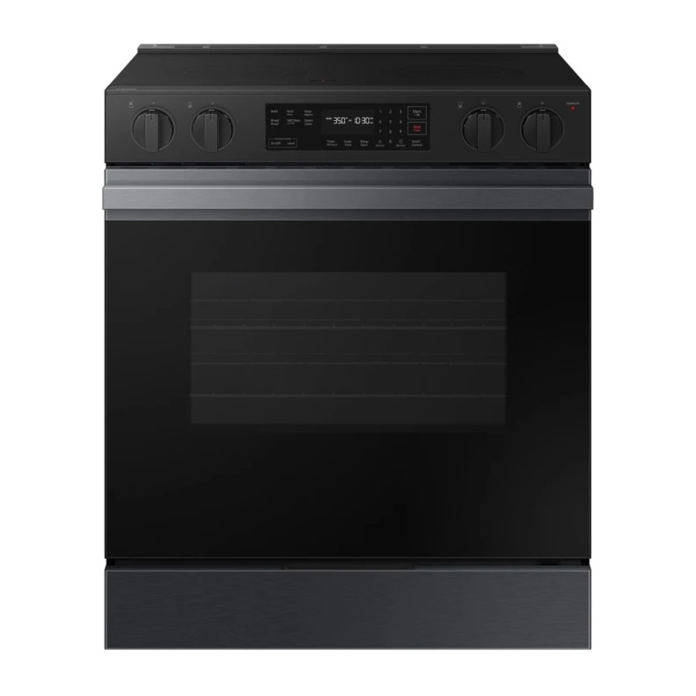 Samsung NSE6DG8100 30" Smart Slide-In Electric Range with 5 Elements, 6.3 cu. ft. Oven Capacity, Precision Knobs, Self & Steam Clean and Storage Drawer