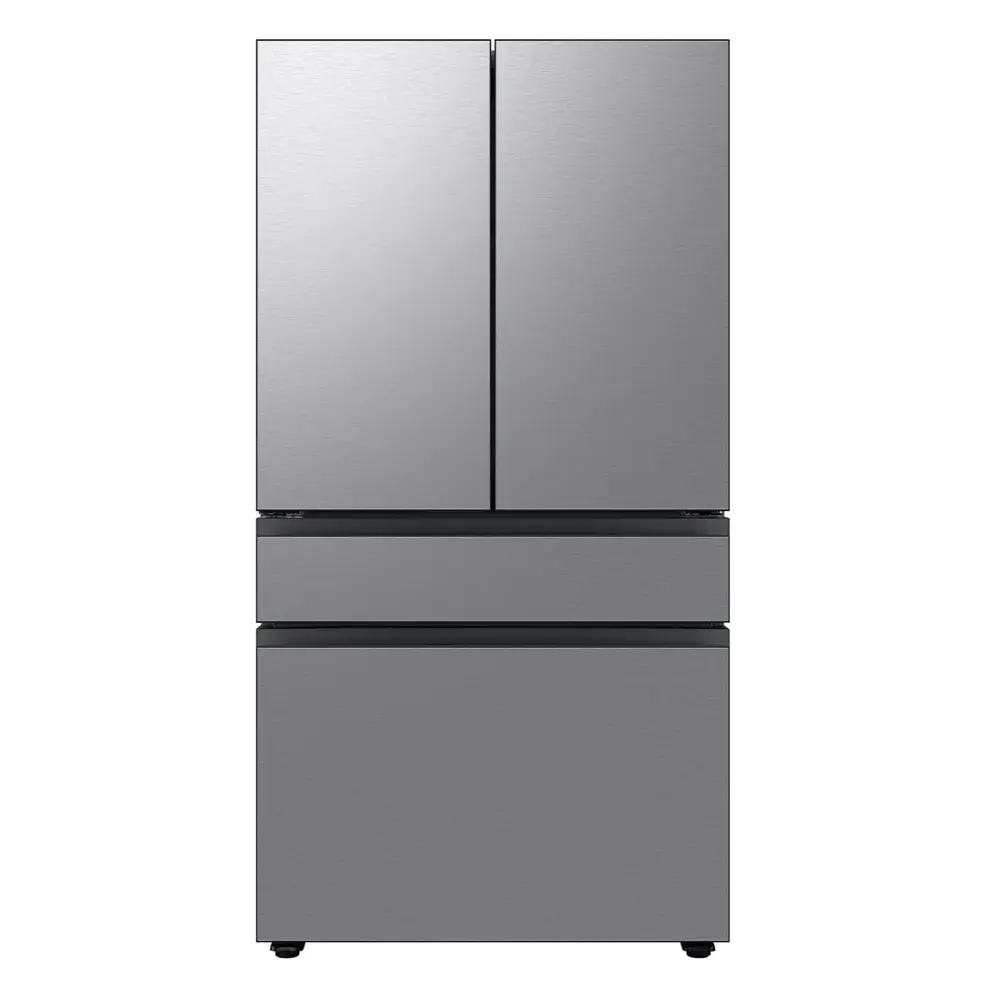 Samsung 4-Piece Bespoke Kitchen Package with RF70F29DER 36 inch 4-Door French Door Refrigerator, NSG6DG8300SR 30 inch Slide-In Gas Range, ME21DG6700SR 30 inch OTR Microwave and DW90F89P0USR 24 inch Dishwasher in Stainless Steel