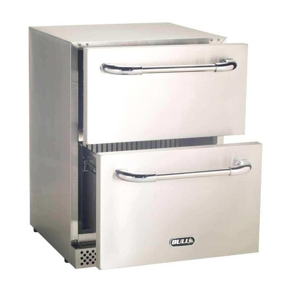 Bull 17400 Premium 24 inch Built In Double Drawer Refrigerator with 5.0 cu. ft. Capacity, Self-Closing, Sealed Door, Internal Digital LED Control Panel, in Stainless Steel