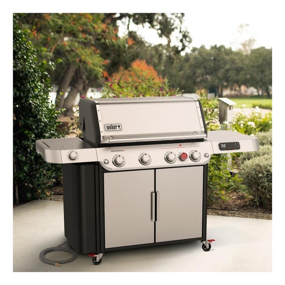 Weber 3 Genesis SPX-435 Smart Gas Liquid Propane Grill with 994 sq in Cooking Area, WEBER CONNECT Smart Technology, in Stainless Steel