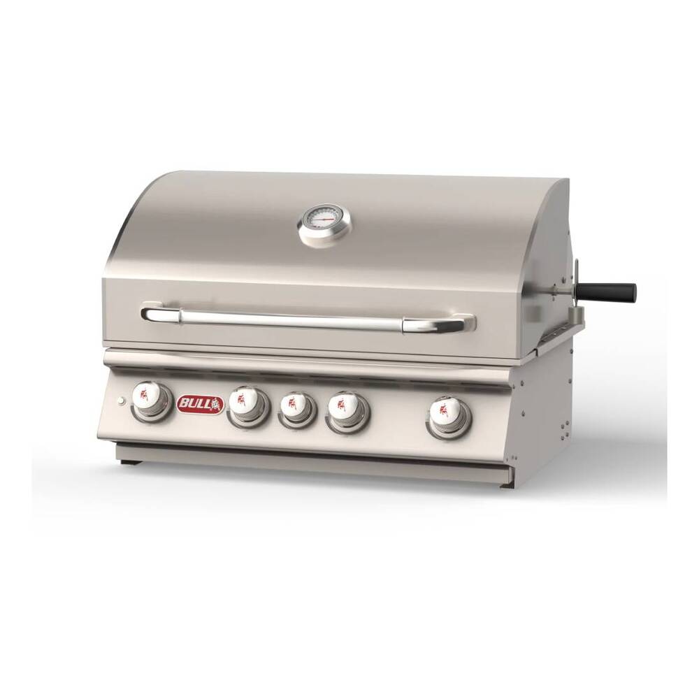 Bull 4762 Angus 30 inch Drop In Gas Grill Head with 575 sq. in. Cooking Area, 75000 Total BTU, Piezo Igniters, Twin Lighting System, Heavy Duty Thermometer, in Stainless Steel