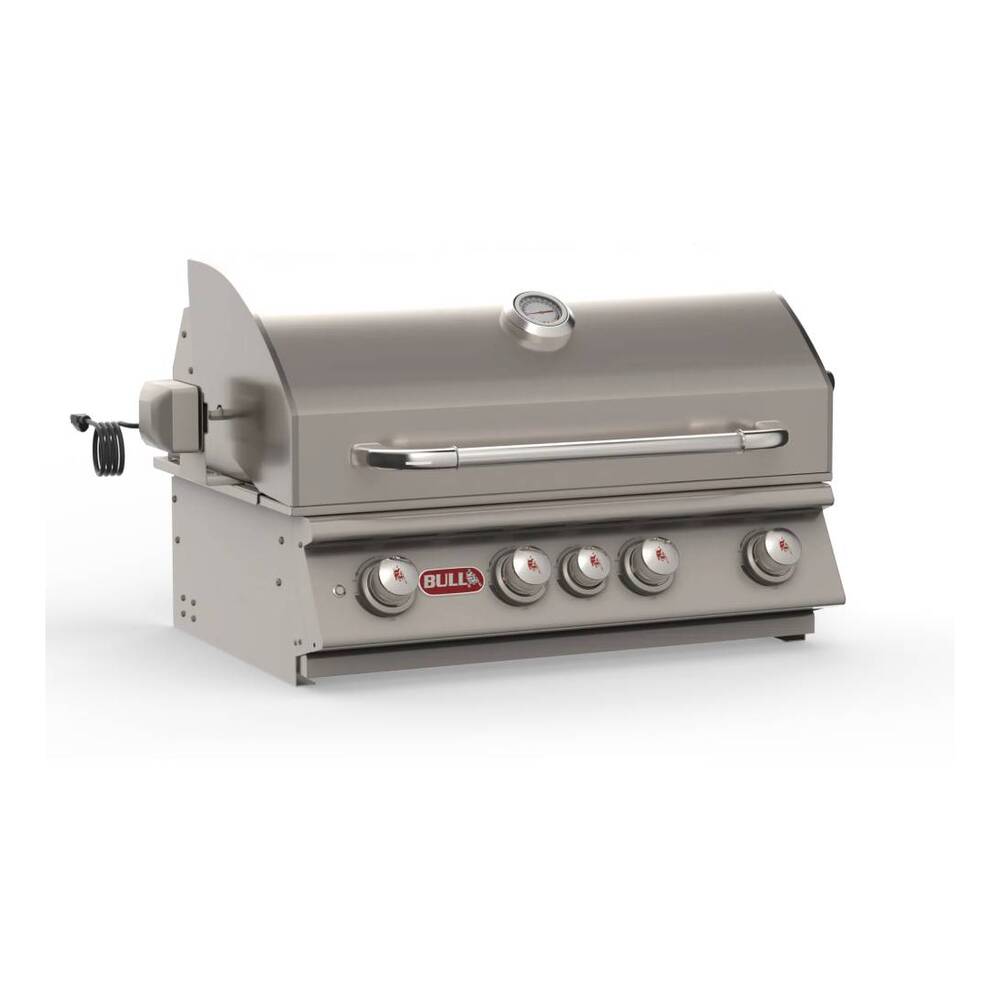 Bull 4762 Angus 30 inch Drop In Gas Grill Head with 575 sq. in. Cooking Area, 75000 Total BTU, Piezo Igniters, Twin Lighting System, Heavy Duty Thermometer, in Stainless Steel