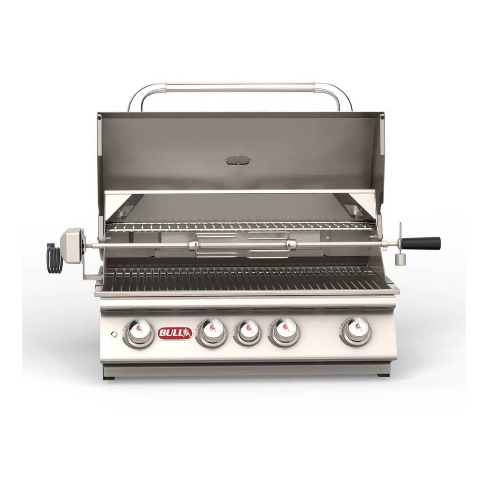 Bull 4762 Angus 30 inch Drop In Gas Grill Head with 575 sq. in. Cooking Area, 75000 Total BTU, Piezo Igniters, Twin Lighting System, Heavy Duty Thermometer, in Stainless Steel