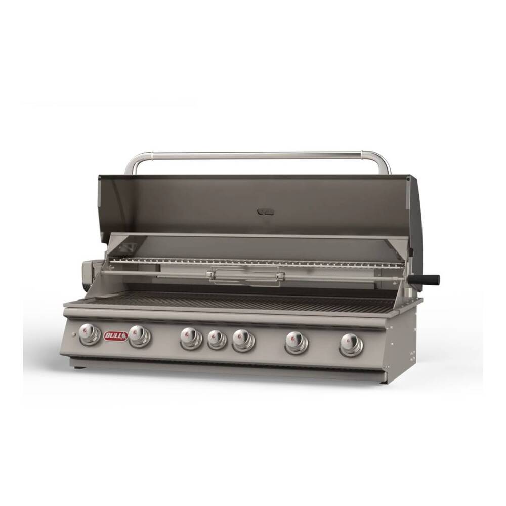 Bull 6264 Diablo 47 inch Built In Gas Grill Head with 806 sq. in. Cooking Area, 105000 Total BTU, Piezo Igniters, Twin Lighting System, Heavy Duty Thermometer, in Stainless Steel