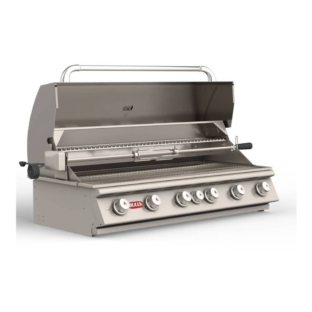 Bull 6264 Diablo 47 inch Built In Gas Grill Head with 806 sq. in. Cooking Area, 105000 Total BTU, Piezo Igniters, Twin Lighting System, Heavy Duty Thermometer, in Stainless Steel