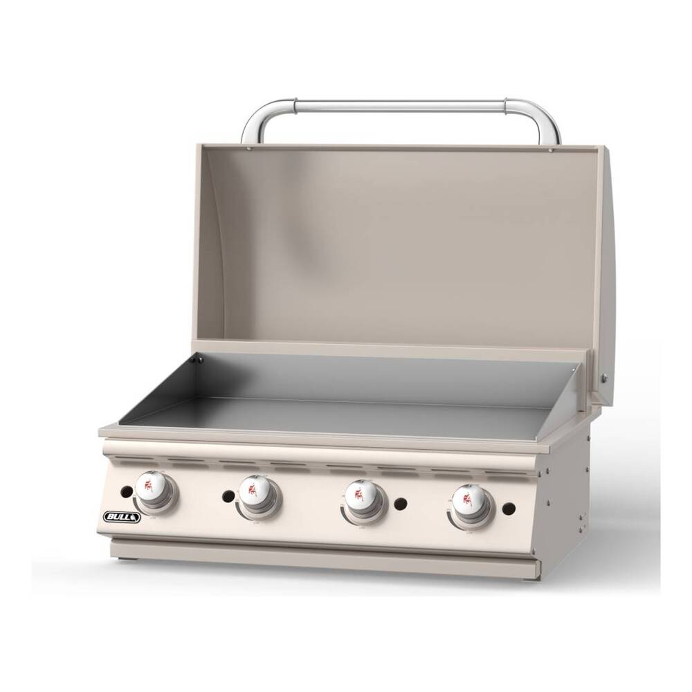 Bull 9200 30 inch Commercial Style Griddle Head for Outdoor Kitchen 60000 Total BTU, Piezo Igniters, Chromium Plated Griddle, in Stainless Steel