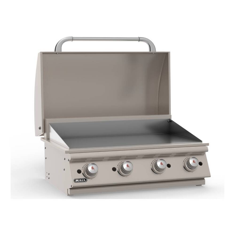 Bull 9200 30 inch Commercial Style Griddle Head for Outdoor Kitchen 60000 Total BTU, Piezo Igniters, Chromium Plated Griddle, in Stainless Steel