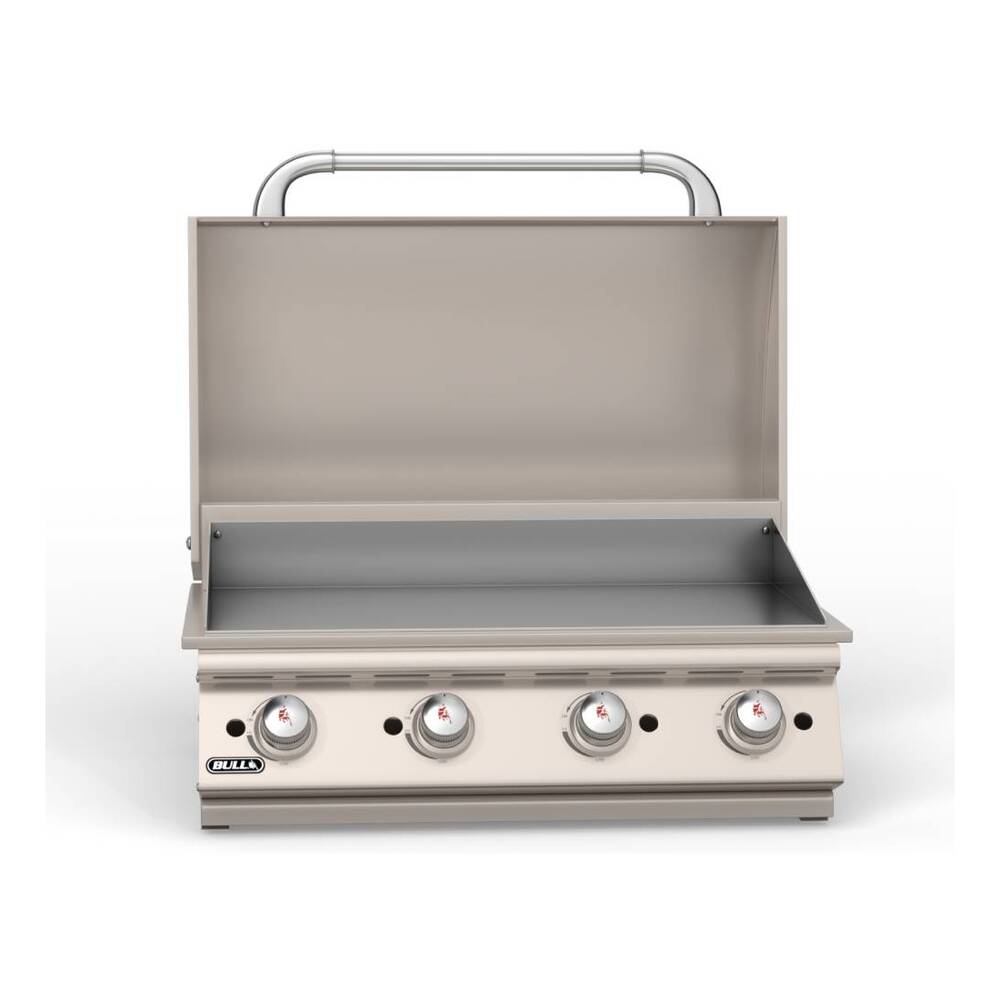 Bull 9200 30 inch Commercial Style Griddle Head for Outdoor Kitchen 60000 Total BTU, Piezo Igniters, Chromium Plated Griddle, in Stainless Steel