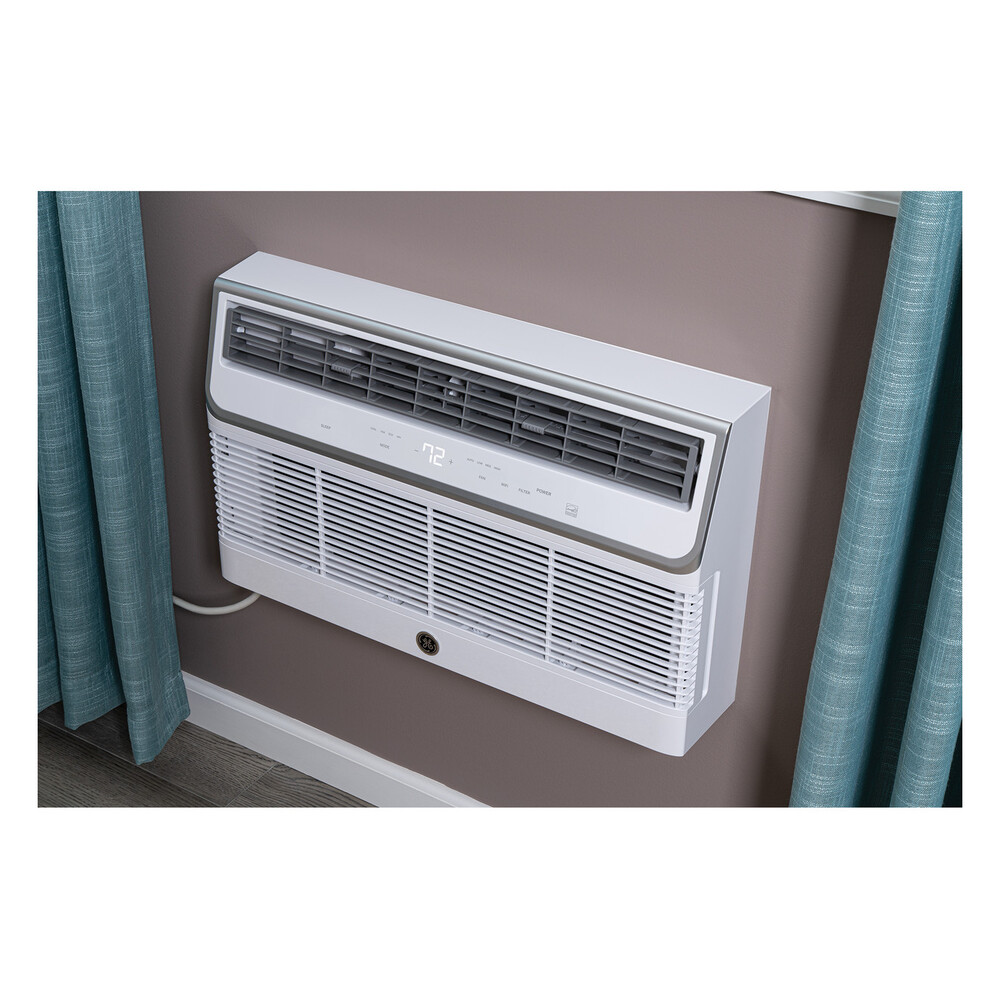GE AJCQ10DWH 26 Inch Built-In Room Air Conditioner with 10000 Cooling BTU, ECO Mode, Electronic Cap Touch Controls, Wi-Fi Connect, Washable Filter in White