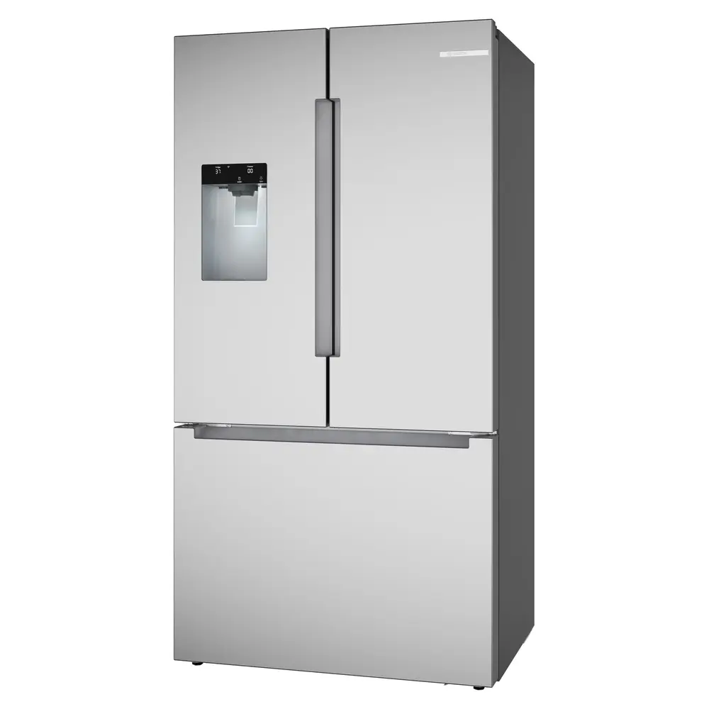 Bosch B36CD10ENS 36 Inch 100 Series Smart Counter Depth French Door Refrigerator with 21.6 cu. ft. Total Capacity, External Dispenser, QuickIce Pro System, MultiAirFlow, Home Connect App, Sabbath Mode and ENERGY STAR, in Stainless Steel