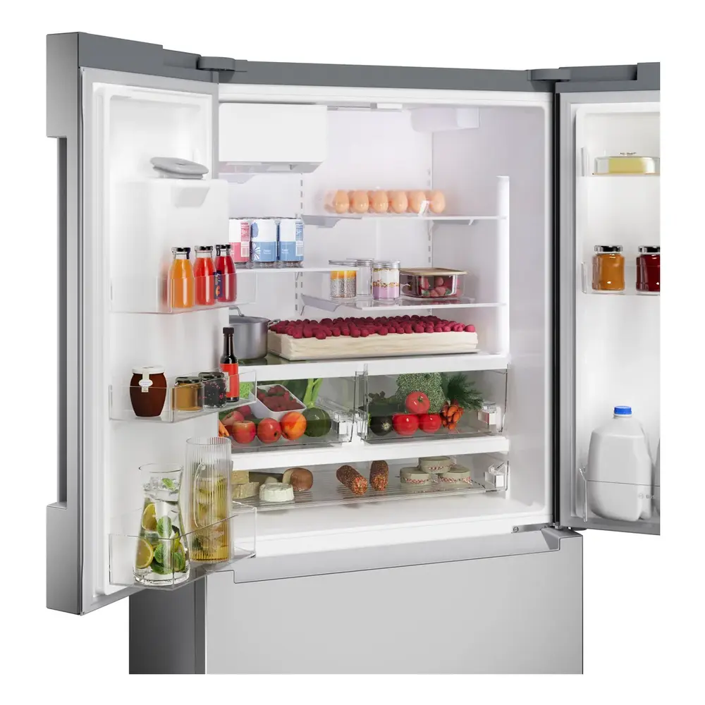 Bosch B36CD10ENS 36 Inch 100 Series Smart Counter Depth French Door Refrigerator with 21.6 cu. ft. Total Capacity, External Dispenser, QuickIce Pro System, MultiAirFlow, Home Connect App, Sabbath Mode and ENERGY STAR, in Stainless Steel