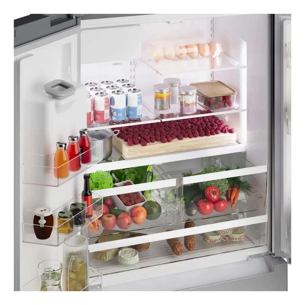 Bosch B36CD10ENS 36 Inch 100 Series Smart Counter Depth French Door Refrigerator with 21.6 cu. ft. Total Capacity, External Dispenser, QuickIce Pro System, MultiAirFlow, Home Connect App, Sabbath Mode and ENERGY STAR, in Stainless Steel